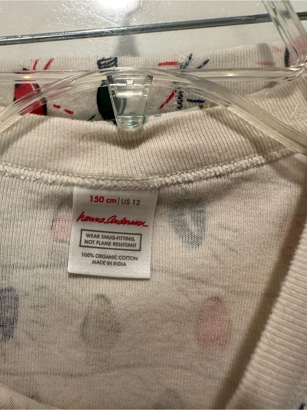 Hanna Andersson Pajama Set w Multicolor Lights Youth Size 12 Holidays Festive